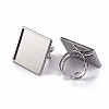 Tarnish Resistant 201 Stainless Steel Cuff Pad Ring Settings STAS-S080-041G-P-4