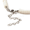 Handmade Polymer Clay Heishi Beaded Necklace with Flat Round for Women NJEW-JN03794-5
