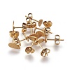 Ion Plating(IP) 304 Stainless Steel Stud Earring Findings STAS-O119-12A-G-1