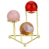 3-Slot Stainless Steel Crystal Ball Organizer Riser Holder ODIS-WH0043-194-1