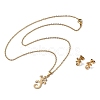 Gecko 201 Stainless Steel Pendant Necklaces & Stud Earrings Sets for Women SJEW-Q025-07G-4