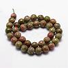 Natural Unakite Beads Strands G-D840-45-8mm-2