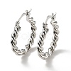 Brass Twist Rope Hoop Earrings for Women EJEW-A070-16P-1