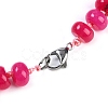 Dyed Natural Rhodonite Rondelle Graduated Beaded Necklaces for Women Men NJEW-K388-02B-3
