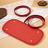 1Pc PU Leather Oval Long Bag Bottoms DIY-TA0015-27-7
