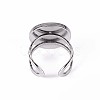 Non-Tarnish 201 Stainless Steel Cuff Pad Ring Settings X-STAS-S080-040D-P-3