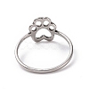 Non-Tarnish 201 Stainless Steel Paw Print Finger Ring RJEW-J051-25P-3