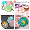 Resin Imitation Agate Color Palette & 430 Stainless Steel Double Head Spoon Palette Spatulas Stick Rod MRMJ-FG0001-14-6