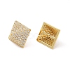 Clear Cubic Zirconia Pyramid Stud Earrings EJEW-P213-04G-2