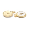 Brass Micro Pave Clear Cubic Zirconia Charms ZIRC-I052-16G-01-3