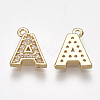 Brass Cubic Zirconia Charms KK-S348-330A-2