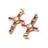 Rack Plating Brass Micro Pave Cubic Zirconia Pendants KK-P235-08G-02-3