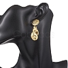 304 Stainless Steel Teardrop with Flat Round Dangle Stud Earrings EJEW-JE06752-2