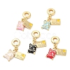 Brass Enamel European Dangle Charms KK-D027-13G-1