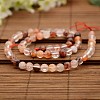 Natural Hematoid Quartz/Fire Quartz Round Beads Strands G-N0078-6mm-06-2