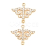 Brass Micro Pave Clear Cubic Zirconia Connector Charms CU-CBA7BFE-03D-G-1