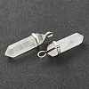 Natural Quartz Crystal Pointed Pendants G-M378-01P-A31-3