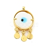 Rack Plating Handmade Evil Eye Lampwork Pendants KK-F838-01F-G-2