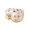 Eco-Friendly Brass Micro Pave Cubic Zirconia with Enamel Pendants X-KK-K268-15G-4