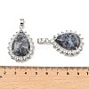 Natural Sodalite & Rhinestone Pendants G-K338-31P-02-3