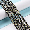Flat Round Handmade Millefiori Glass Beads LK-R004-55-A-2