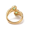 Gemstone Oval Open Cuff Ring with Crystal Rhinestone STAS-E168-10B-G-4