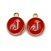 Golden Plated Alloy Enamel Charms ENAM-S118-03J-1