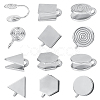 10Pcs 5 Styles 304 Stainless Steel & Brass  Cuff Earrings EJEW-HS0001-44A-1