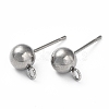 Non-Tarnish 304 Stainless Steel Ball Post Stud Earring Findings STAS-Z035-02P-F-1