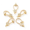 Brass Micro Pave Clear Cubic Zirconia Lobster Claw Clasp LS-ZIRC-I043-35G-1