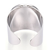 Non-Tarnish 304 Stainless Steel Open Cuff Finger Ring Cabochon Settings X-STAS-T060-03P-3