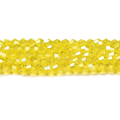 Transparent Electroplate Glass Beads Strands GLAA-F029-4mm-A21-1