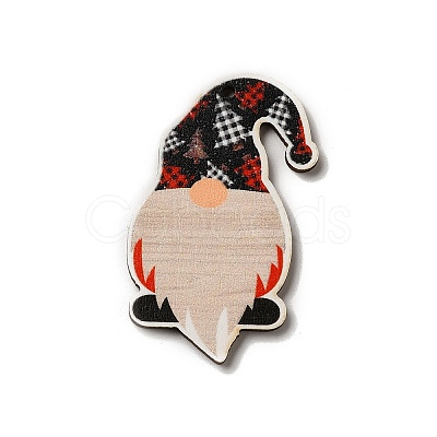 Christmas Single Face Printed Wood Big Pendants WOOD-H102-01H-1