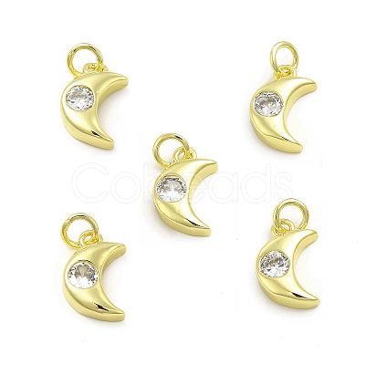 Brass Micro Pave Cubic Zirconia Charms KK-E068-VB230-1