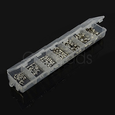 1 Box Mixed Platinum Plated Brass Cord Ends KK-X0061-P-NF-B-1