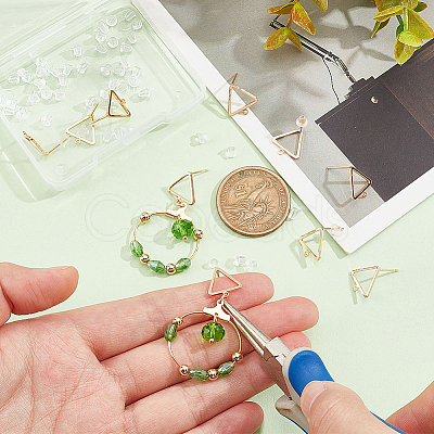 Brass Stud Earring Findings KK-BC0003-74G-1