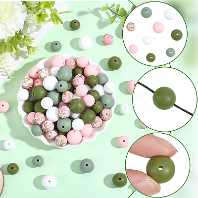 100Pcs Silicone Beads SIL-PA0001-39A-1