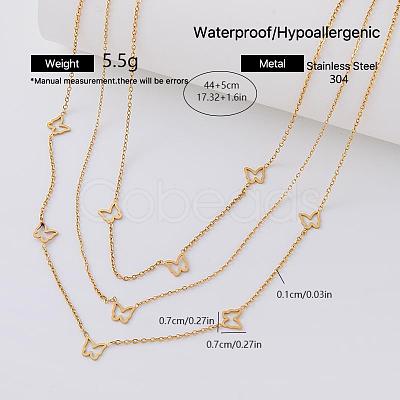 304 Stainless Steel Pendant Double Layer Necklaces for Women OK0426-1-1