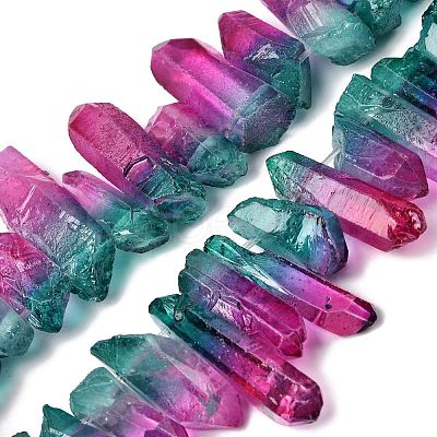 Two Tone Natural Quartz Crystal Beads Strands G-Z131-K01-03-1