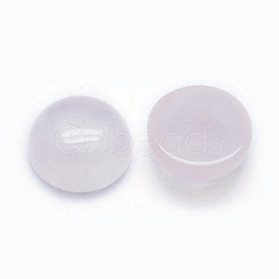 Natural Rose Quartz Cabochons G-P393-R20-10mm-1