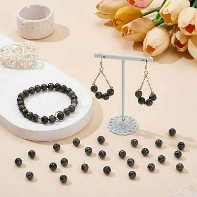 Natural Pyrite Beads Strands G-OC0001-83-1