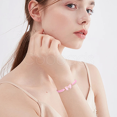 Alloy Enamel Bowknot Link Bracelets BJEW-BM0001-02-1