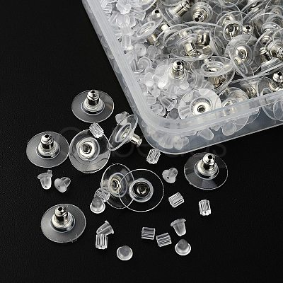 300Pcs 3 Style Brass & Plastic Ear Nuts FIND-YW0002-17P-1