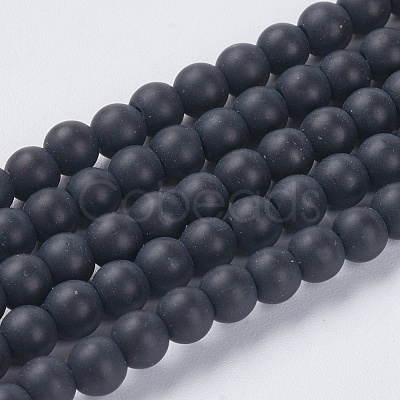 Synthetic Black Stone Beads Strands X-G-G508-6-1