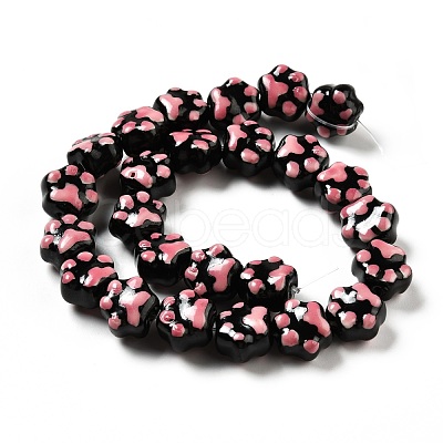 Handmade Printed Porcelain Beads PORC-F005-02B-1