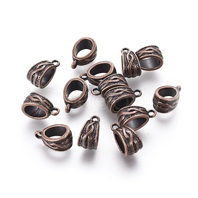 Tibetan Style Alloy Tube Bails RLF10386Y-NF-1