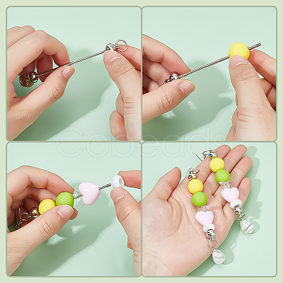30Pcs Alloy & Iron Bar Beadable Keychain Bar FIND-PH0026-69-1