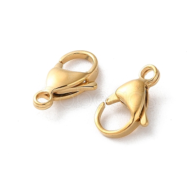 304 Stainless Steel Lobster Claw Clasps X-STAS-V007-01E-G-1
