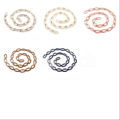 5 Strands 5 Colors Handmade Acrylic Cable Chains CHAC-SZ0001-02-1