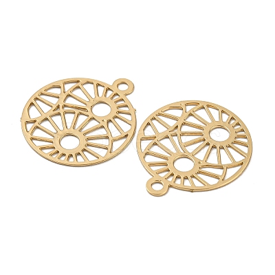 Brass Etched Metal Embellishments Connecotr Charms KKC-D001-11KCG-1